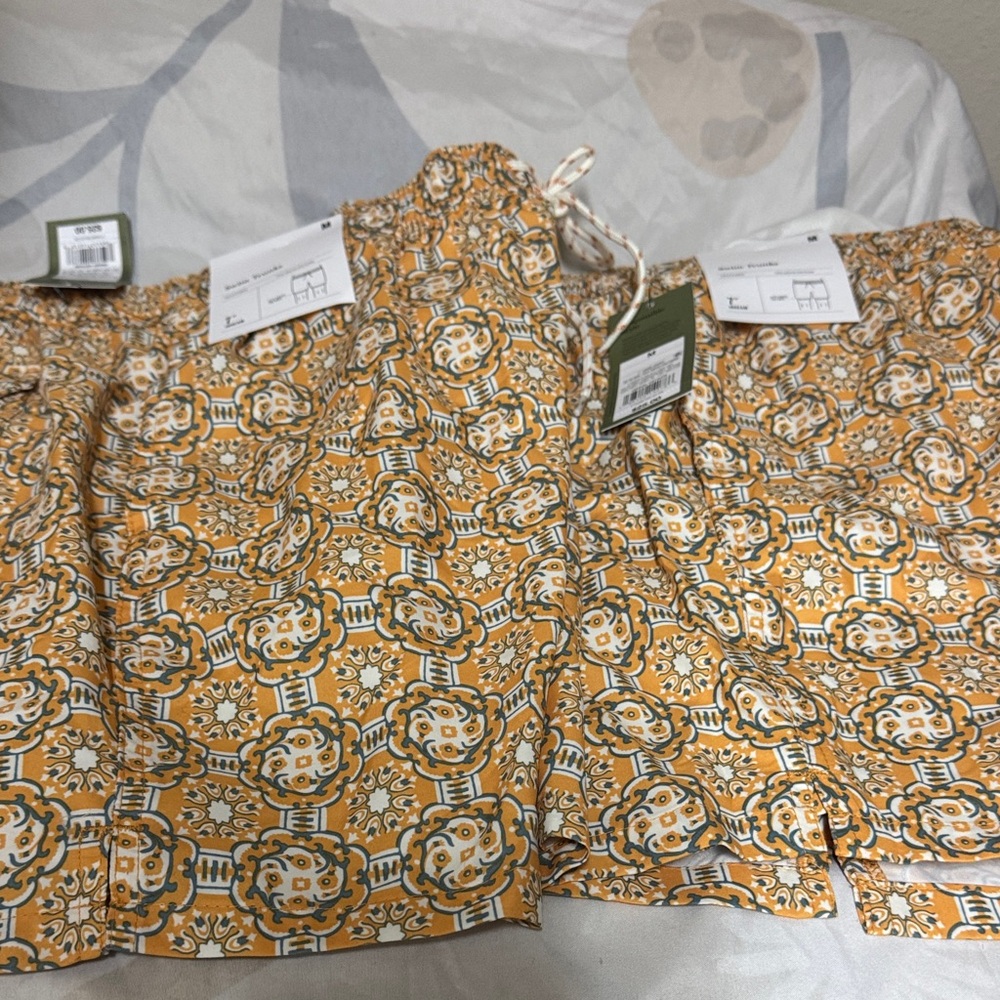 Goodfellow & Co Mustard Yellow Patterned Men’s Swim Trunks